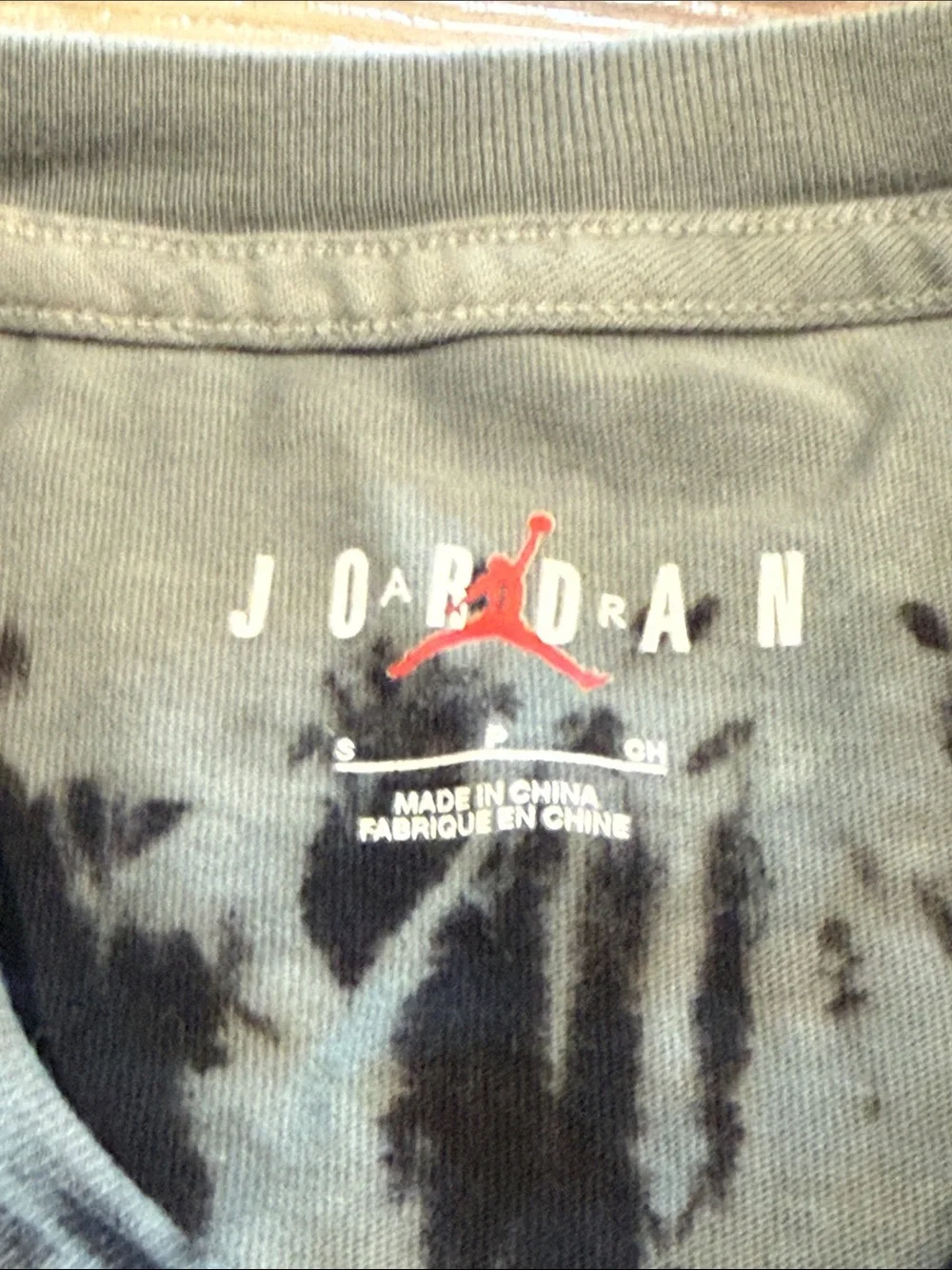 Jordan Tie-Dye Graphic Tee in Black and Gray with Multicolor Jumpman - small